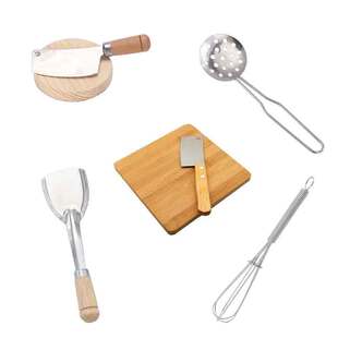 儿童迷你厨房配件过家家玩具菜刀菜板小号加大切菜真煮不锈钢铲子