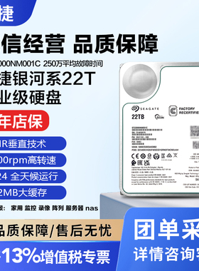 希捷银河企业级ST22000NM001C氦气盘22T机械硬盘服务器存储垂直盘