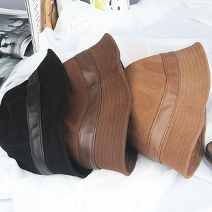 秋冬新款女士真皮羊绒皮渔夫帽时尚羊皮保暖圆顶皮帽子