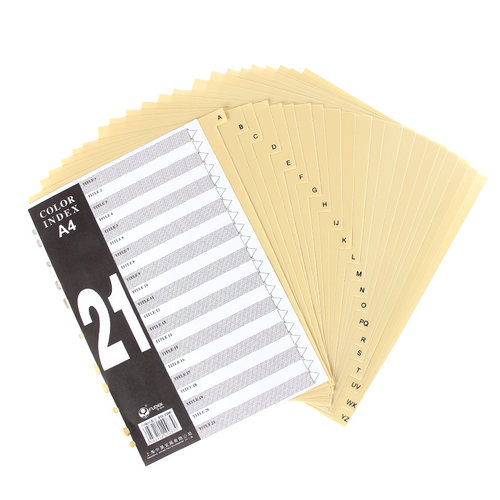 富得快A4分类纸21页活页分类索引纸索引页FD2100隔页纸1-21日分页文件夹配套指示标签人事资料档案塑料索引卡