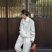 镂空刺绣外套女白色上衣25秋新款 WANG白标 于文文同款 LEDIM