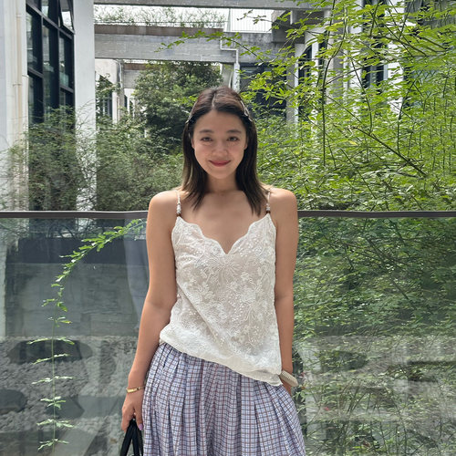 LEDIMWANG法式镂空蕾丝吊带背心