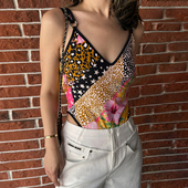 WANG 白标系列 印花摸底吊带背心女夏连体款 LEDIM 上衣2025新款