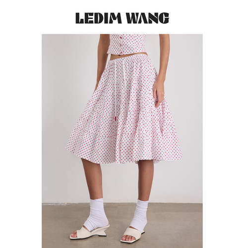 LEDIMWANG红白波点蓬蓬半身裙