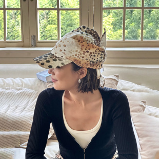 25秋度假风 豹纹三角巾绑带帽子女立体遮阳帽新款 LEDIM WANG白标