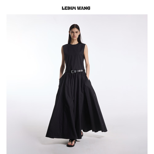 LEDIMWANG极简解构无袖连衣裙女