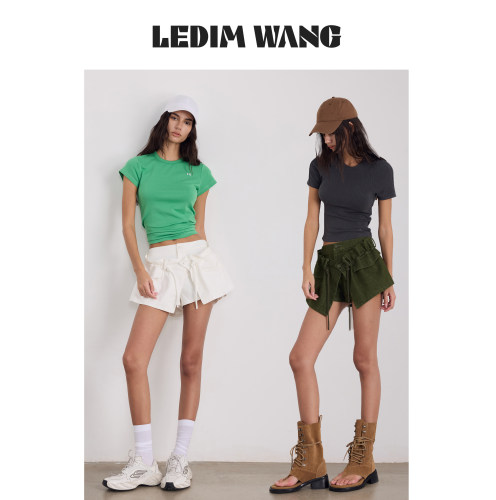 LEDIMWANG假两件搭片休闲裤