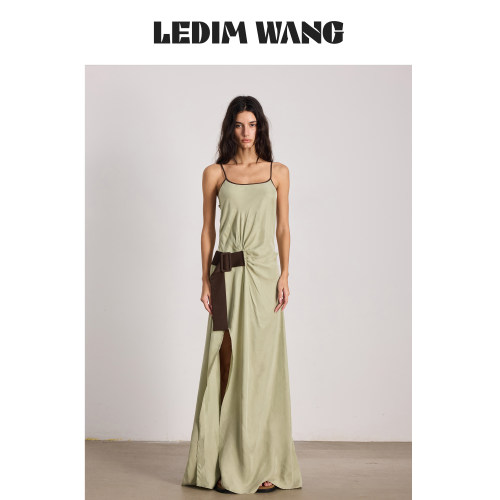 LEDIMWANG垂感铜氨丝吊带连衣裙