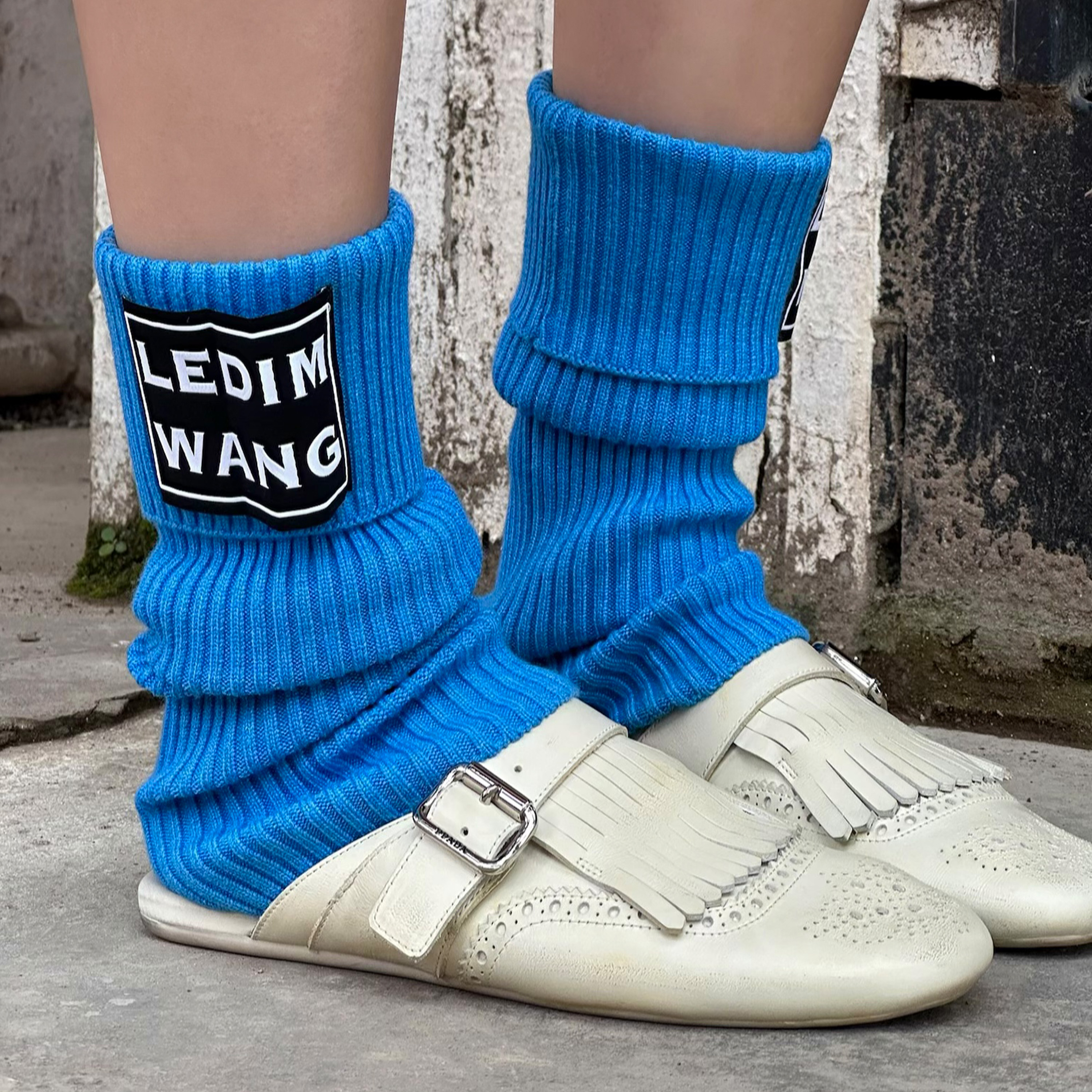 LEDIM WANG白标/贴标翻边堆堆袜套女秋百搭时尚套脚袜2025新款
