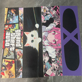 进口高品质专业滑板砂纸双翘防水耐磨防滑图案彩色卡通动漫磨砂贴