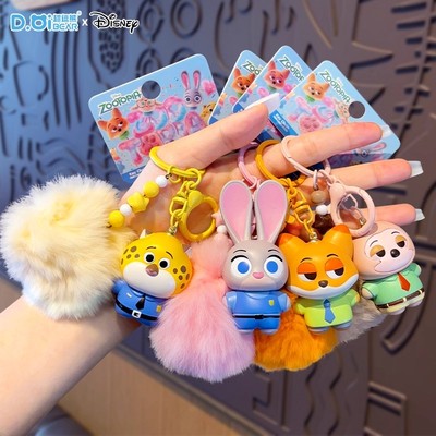 正版迪士尼疯狂动物城兔朱迪狐尼克玩偶钥匙扣可爱公仔书包挂件链
