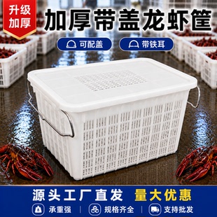 塑料筐带铁耳加厚水果蔬菜周转筐子菜箩大号镂空胶框水产龙虾胶箩