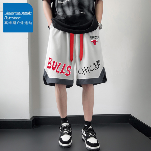 潮流休闲裤 透气宽松直筒五分裤 可团购 篮球夏季 真维斯户外运动短裤