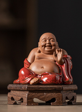中式禅意陶瓷招财大肚弥勒