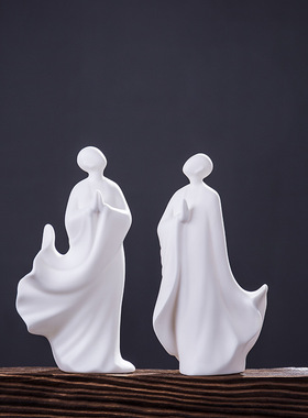 中式创意无相僧人物陶瓷工艺品禅意摆件中国风客厅办公室家居摆设