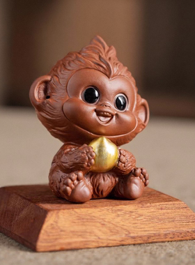 创意陶瓷可爱小猴子摆件吉