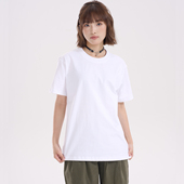 白色重磅新疆长绒棉圆领短袖 T恤 半袖 女240g纯棉基础款 透气夏季