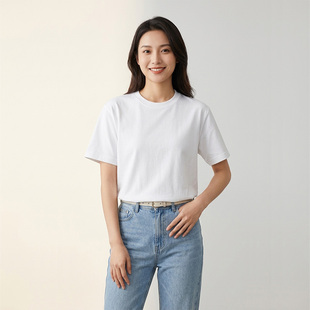重磅纯棉250g基础款短袖t恤女夏季2026新款宽松打底内搭半袖上衣
