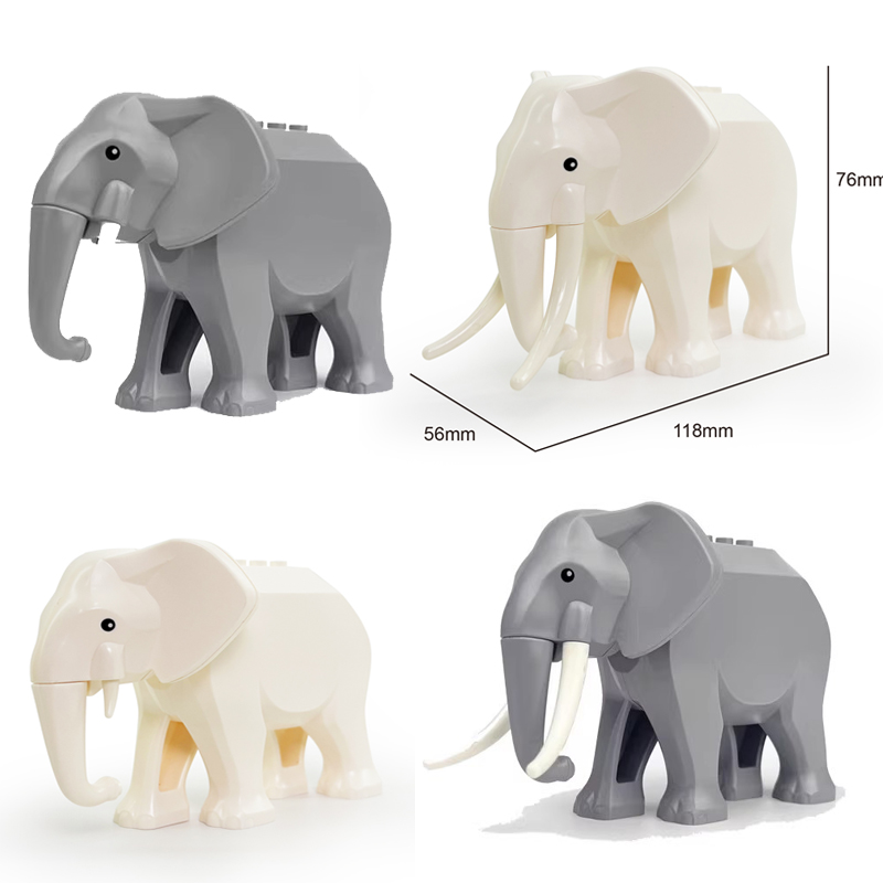 大象动物拼装积木玩具模型黑猩猩