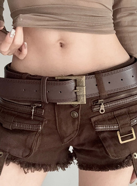 宽版皮带女2025新款时尚百搭腰带小众配饰裤带复古棕色美拉德腰封