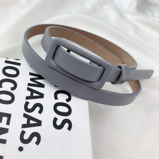 简约ins风百搭腰带 饰搭配连衣裙夏季 无孔皮带女 真皮纯牛皮细装