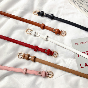 百搭韩国皮带 收腰百搭白色ins风简约时尚 腰带女配裙子 气质型细款