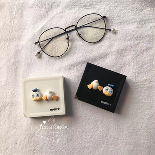 卡通便携隐形眼镜盒子 磁吸高档美瞳收纳盒可爱护理盒伴侣盒夹子