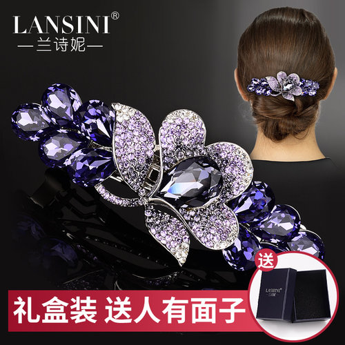 奢华水晶发夹优雅妈妈盘发顶夹