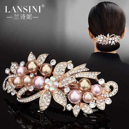 兰诗妮发夹珍珠水钻韩版盘发顶夹