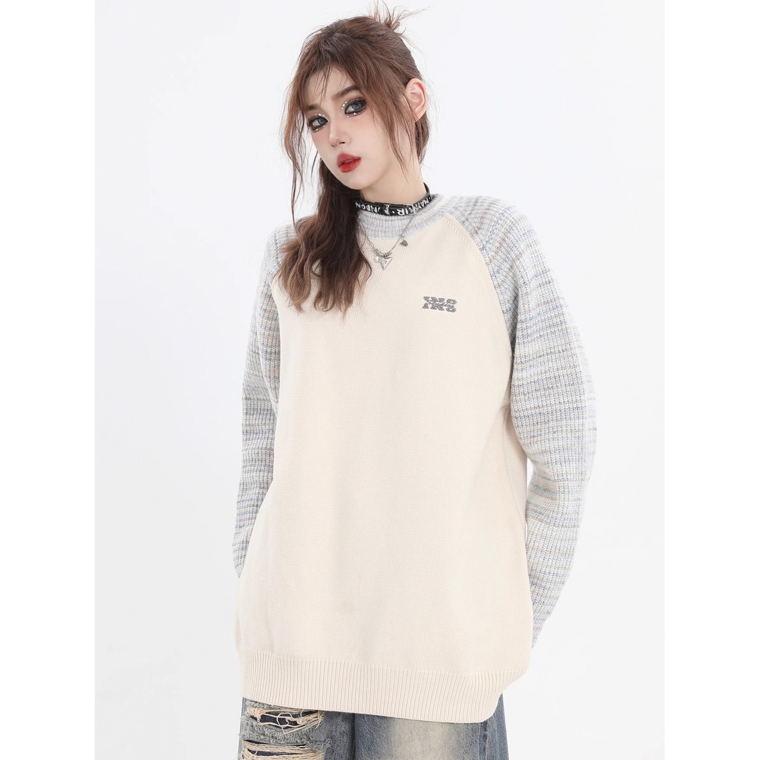 秋冬加厚毛衣男韩版潮流宽松日系针织衫冬季ins港风慵懒线衣外套