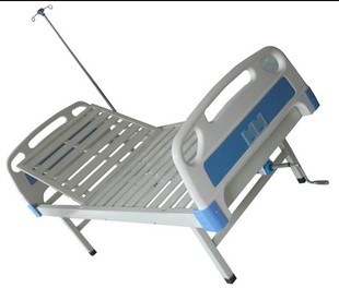 ABS单摇床双摇床平板病床医院用护理床可带轮子护栏床垫厂家源头