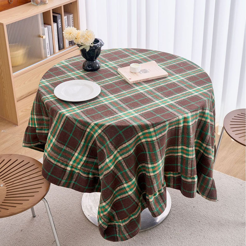 美式复古毛呢格子涤棉布艺桌布北欧时尚荷叶边餐桌布茶几台布盖巾,居家布艺,桌布,淘宝优惠券,粉丝福利购,淘宝优惠卷