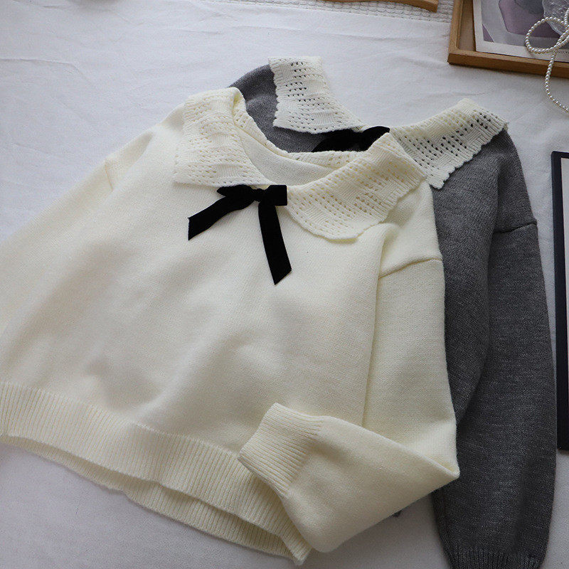 2026秋冬新韩版娃娃领甜美减龄宽松显瘦百搭套头毛衣女,女装/女士精品,毛衣,淘宝优惠券,粉丝福利购,淘宝优惠卷