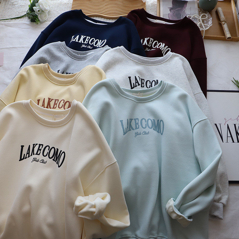 2026冬季新款韩版时尚百搭字母印花加绒加厚套头卫衣女,女装/女士精品,卫衣/绒衫,淘宝优惠券,粉丝福利购,淘宝优惠卷