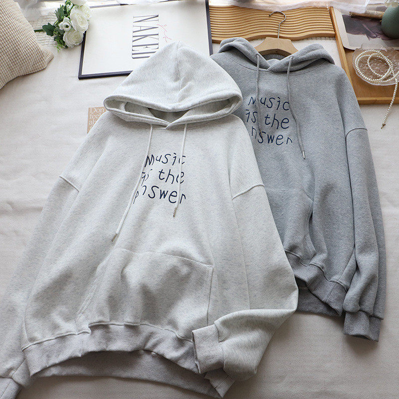2026秋冬新款韩版连帽字母印花宽松显瘦休闲百搭卫衣女,女装/女士精品,卫衣/绒衫,淘宝优惠券,粉丝福利购,淘宝优惠卷