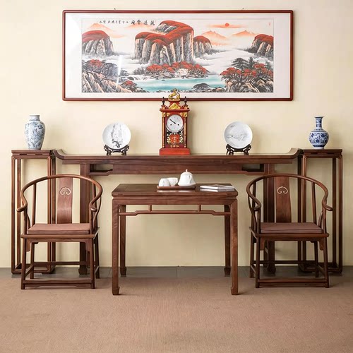 纪师傅新中式黑胡桃木堂屋条案