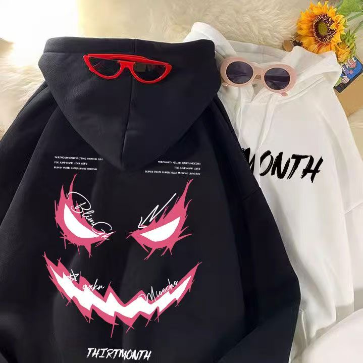 美式复古连帽卫衣男女秋冬季新款情侣百搭重磅套头外套加绒帽衫潮