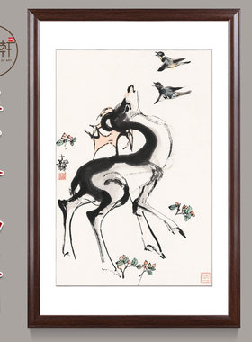 鹿挂画国画成品定制名家