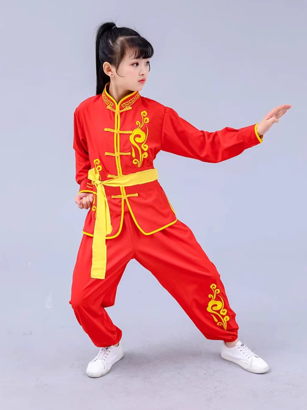六一儿童武术服中国功夫太极练功服少年武馆训练服舞龙舞狮演出服