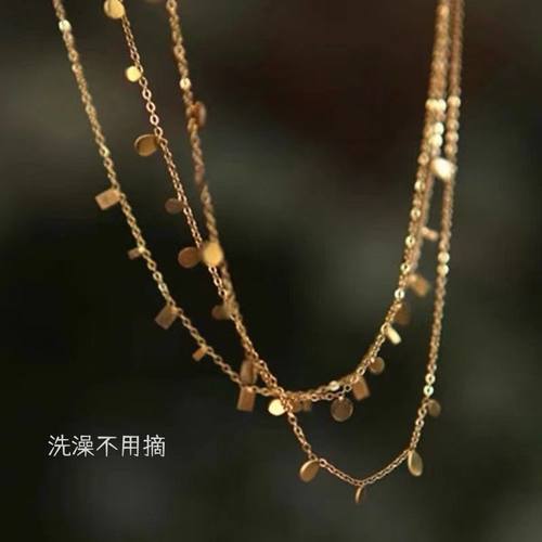 【钛钢不掉色】在锁骨上闪闪发光的碎片水滴圆片星光点点闺蜜项链
