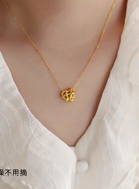 钛钢编织爱心女高级轻奢项链小众