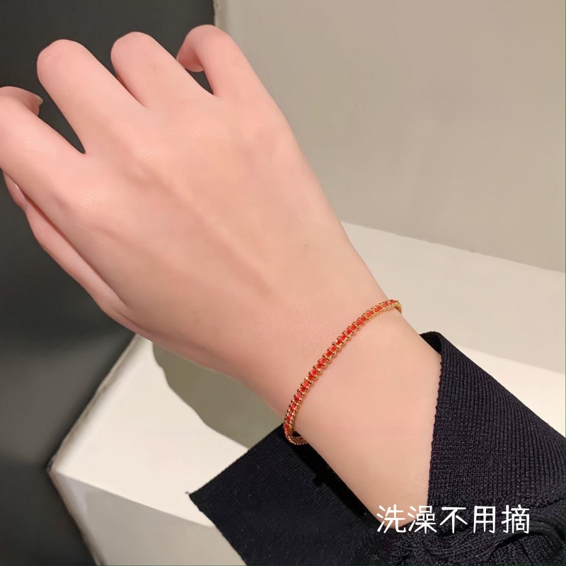 钛钢手工编织红运本命年闺蜜手链