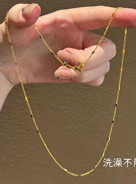 钛钢爆闪满天星M扣方块DIY项链