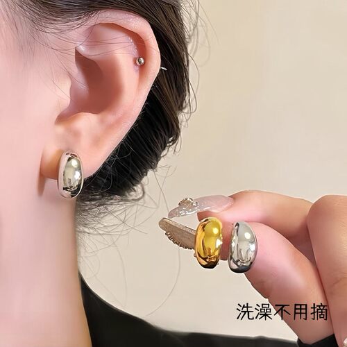 高级小众钛钢女轻奢耳钉耳环水滴