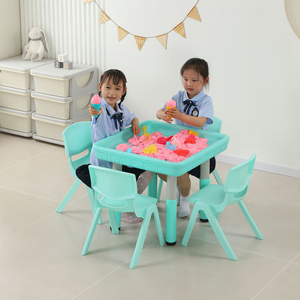 儿童益智太空沙玩具沙桌套装女孩粘土橡皮彩泥沙塑料沙盘桌摆摊桌