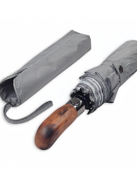 Balios雨伞英国雨伞实木自动雨伞男士折叠伞千鸟格女送礼现货顺丰