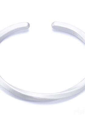 高档纯银手镯子男女999莫乌斯古法白银比手环情侣口刻字情开人礼