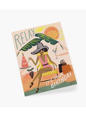 高档美女国r进口生日卡片 Rile Pape 复古创意插画贺卡 祝福孩礼f