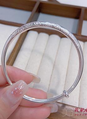高档美妃纯银9999泽祥云纯纯利银手镯基休闲容易匹配轻豪华礼物的