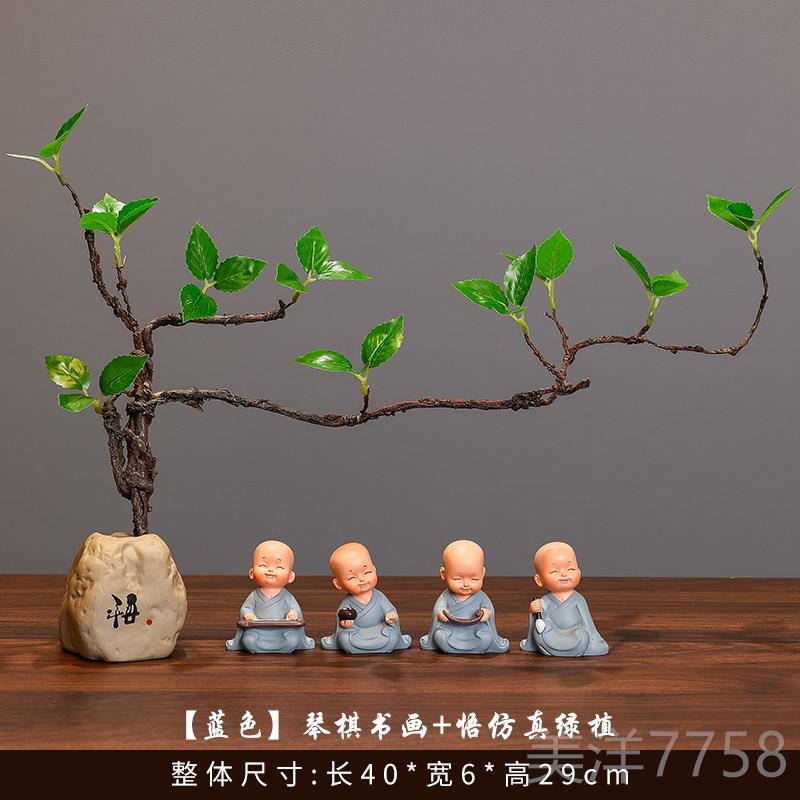 高档新中式禅小尚和家居装饰品客厅玄关办意公室桌面摆电视酒柜设